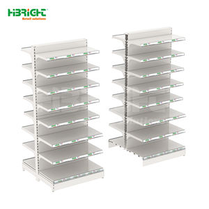화이트 헤비 듀티 경제적 인 금속 슈퍼마켓 편의점 결합 가능한 양면 대형 디스플레이 랙 - Product Image 1