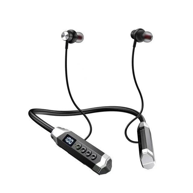 HIGI T9A New Neck Band Earphone Stereo Bass Hanging Magnetic Wireless Neckband Headsets for Gym Sports Neckband Earphone