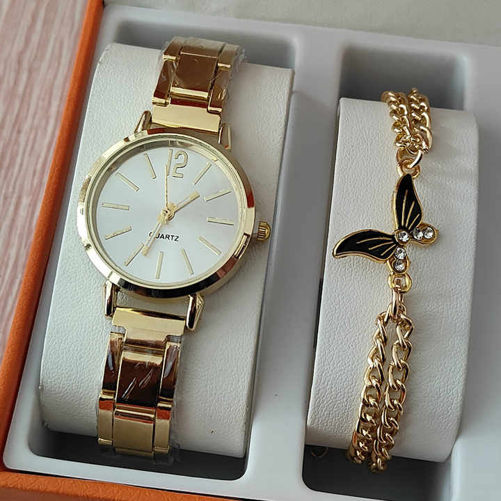 Leather round women's watch best sale