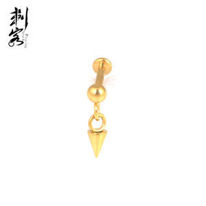 RVS Intern Schroefdraad <span class=keywords><strong>Labret</strong></span> Met Kegel Bengelen Top Kraakbeen Tragus Piercing Sieraden - Product Image 5