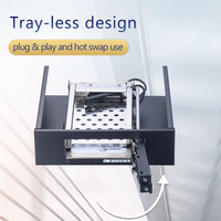 UNESTECH 2Bay 2.5 pouces SATA Hot Swap SSD Drive Tray 9.5mm Hdd Mobile Rack pour 5.25 "Bay