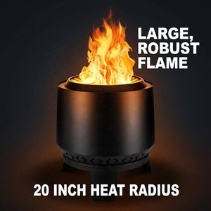 <b>Smokeless</b> Fire Pit Outdoor Wood Burning Double-Wall Steel Portable Bonfire Pit with Poker & Cover for Patio Camping Backyard - Product Image 1