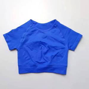 OEM Nouveau Haut de sport pour femme à manches courtes, style corset, sans couture, à compression, pour la gym et le fitness, type crop top - Product Image 5
