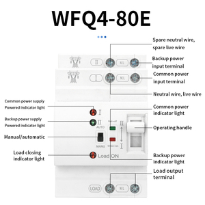 Commutateur de transfert automatique à double alimentation WFQ4-80E Commutateur d'alimentation de secours 2P/4P/63A à alimentation continue ATS - Product Image 3