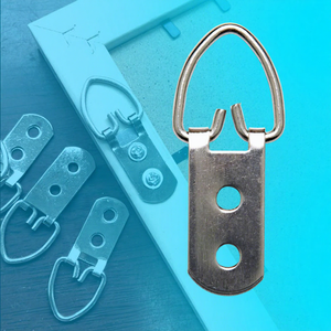 Herrajes Resistentes para Marcos <span class=keywords><strong>de</strong></span> <span class=keywords><strong>Fotos</strong></span>, Gancho <span class=keywords><strong>de</strong></span> Metal Plateado con Doble Orificio, Anillo en D para Colgar Cuadros, Decoración <span class=keywords><strong>de</strong></span> Pared, Arte - Product Image 1