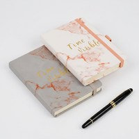 Carnet A5 en cuir PU marbré, couverture rigide, cadeau d'entreprise, agenda familial avec bande élastique