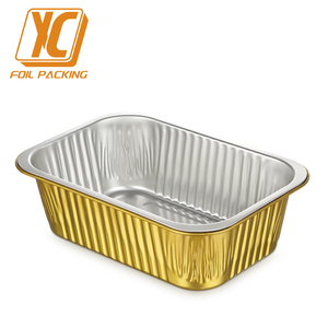 <span class=keywords><strong>Barquette</strong></span> alimentaire rectangulaire jetable en <span class=keywords><strong>aluminium</strong></span> doré, robuste, compatible <span class=keywords><strong>micro</strong></span>-<span class=keywords><strong>ondes</strong></span>, en PET de qualité alimentaire, 800 ml, moulée en pâte de cellulose - Product Image 3