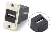 Module de connecteur femelle USB 2.0 rectangulaire à visser sur châssis GIET, en alliage de zinc, sans soudure, adaptateur d'extension, coupleur