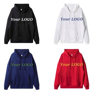 Streetwear Letters Printed Custom Logo No String Plain Men Oversized Hoodie Custom Logo - Product Image 1