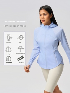 Veste d'été <span class=keywords><strong>anti</strong></span>-<span class=keywords><strong>UV</strong></span> pour <span class=keywords><strong>femme</strong></span>, coupe ajustée, à capuche, pour la protection solaire en extérieur - Product Image 5