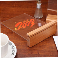Porte-cartes en bois Porte-signe en acrylique en bois Décor de table Porte-signe en acrylique A5 avec base en bois