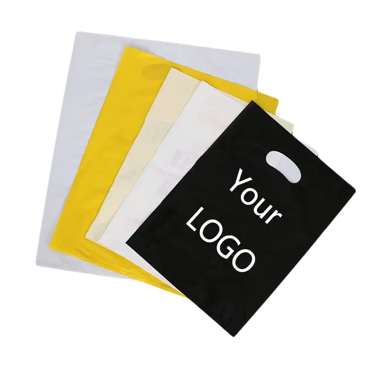 Baixo Preço Por Atacado Logotipo Personalizado Colorido Handy Saco De Plástico OPP Saco De Plástico Liso Com Alça Para Embalagem De Vestuário