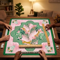 Housse de table en néoprène antidérapante de style Mary Benson, motif floral, tulipe, papillon, rayures, design artistique de luxe, tapis de mahjong, OEM personnalisé