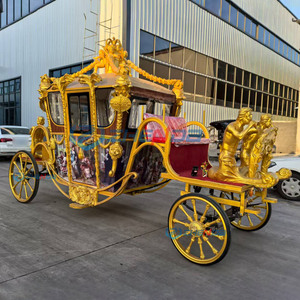 Carroza Real Eléctrica al por Mayor para Transporte Especial, Vagoneta de Caballos con Escultura Dorada, Carruaje de Caballos - Product Image 5