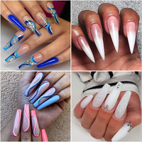 Capsules d'ongles en gel souple OEM personnalisées, transparentes, naturelles, à couverture complète ou partielle, style French, moyennes, carrées, forme cercueil