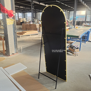 Hiệu ứng không khung kim loại cong đầy đủ chiều dài dài gương thiết kế công nghiệp bền treo tường tầng thường vụ gương - Product Image 4