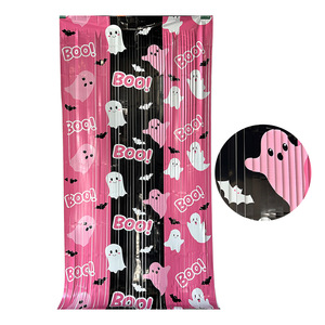 Rideau à franges en bois pour Halloween et Noël, avec motifs chauve-souris, citrouille, fantôme, réutilisable, pour décor de fête et accessoire photo - Product Image 5