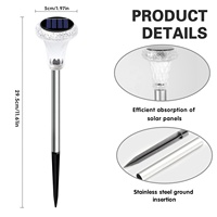 Lumières solaires de voie extérieures IP44 étanches LED lumières de piquet de jardin avec tête en acrylique pour cour pelouse allée allée