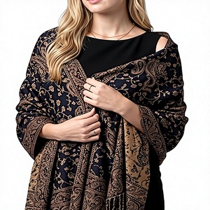 Women's Cashmere Striped <b>Wrap</b> <b>Shawl</b> with Decorative Fringe Edges Lightweight Winter Shoulder Cover for Daily Fashion Wear - Product Image 1