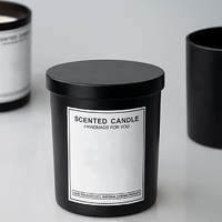 Bougie vide romantique 10 oz personnalisé bocal en verre avec couvercle en métal noir bougie quantité minimale de commande 50
