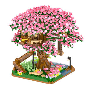 Bloques de Construcción de <span class=keywords><strong>Casa</strong></span> en el Árbol de Flores de Cerezo - Juguete de Construcción de Partículas Pequeñas de ABS para Niñas (Serie Sakura) - Product Image 1