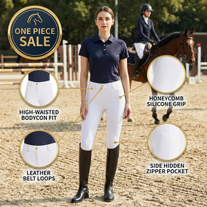 Premium Equestrian Leggings High Waist Stretch Fabric Silicone Grip Full Seat Comfortable Durable Horse Riding Wear Pants