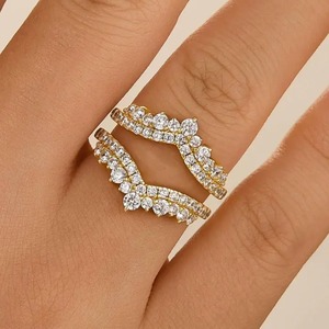 Anillo de Moissanita 925 de Alta Demanda con Baño de Oro Blanco y Amarillo, Anillo de Eternidad Completa para Boda y Aniversario para Mujer - Product Image 1