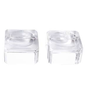 Rectangle Dimple Blocks Transparent Crystal Glass Ball Display Stand Base Personalized Design Customized Logo for Crafts