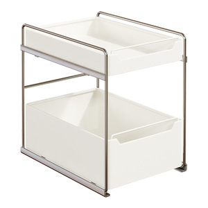 Kitchen Cabinet Pull Out Basket Stainless Steel Tiered <b>Shelf</b> Spice Organizer Rectangular Foldable Storage Rack - Product Image 5