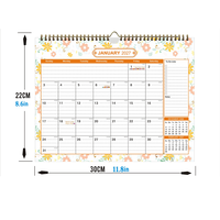 Cetak Kalender Dinding A3 Custom LOGO Foil Emas Tahunan Bulanan Mingguan, Perencana 12 Bulan dengan Penyangga, Kalender Promosi Kantor