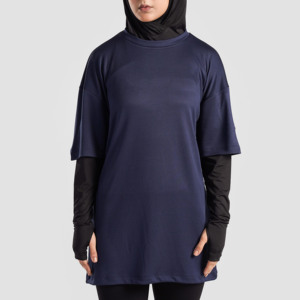 Haut d'entraînement athlétique à manches longues pour femme, vêtement de sport modeste et ample pour l'entraînement et le fitness - Product Image 2