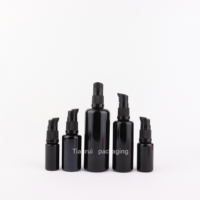 Emballage d'huile capillaire de luxe 10ml 15ml 30ml 50ml 100 ml Bouteille de lotion Bouteille en verre noir avec pompe Bouteille d'huile essentielle en verre