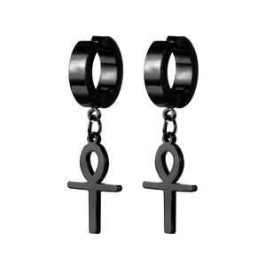 Новые простые и элегантные серьги-гвоздики подходят для мужчин. Серьги-гвоздики с модным крестообразным дизайном - Product Image 1