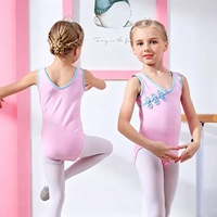 Justaucorps de ballet sans manches de style chinois, en coton, pour filles, pour la pratique de la danse.