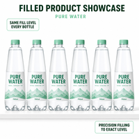 Machine industrielle automatique de rinçage, remplissage et bouchage de bouteilles d'eau pure minérale de 330 ml, 500 ml et 1,5 L