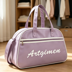 Bolsa <span class=keywords><strong>de</strong></span> Bolos Clásica Impermeable con Gran Capacidad para Deportes, Gimnasio, Bolsa <span class=keywords><strong>de</strong></span> Viaje Retro <span class=keywords><strong>de</strong></span> Cuero PU para <span class=keywords><strong>Viajes</strong></span> Cortos - Product Image 4