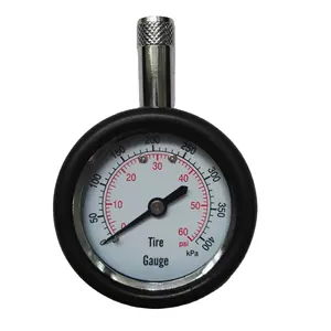 Tire barometer with soft rubber protective cover dial type with strong silver coin magnet copper gas head