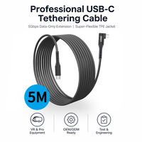 Cables de Extensión USB 3.2 Gen1 Tipo C de 5 Metros, 16.4 Pies, 5Gbps, Baja Latencia, Cable Flexible de TPE, para VR, Uso Industrial y Médico, Venta al Por Mayor