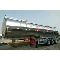 4 essieux 13000 Gallons 40000L En Alliage D'aluminium Ou En Acier Inoxydable Réservoir Chauffé Asphalte Bitume Citerne Remorques