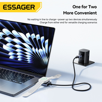 ESSAGER ES-X82 2 en 1 100 W Montre connectée téléphone 5A PD 100W Type C vers Type C Câble de charge de données avec montre Charge sans fil magnétique