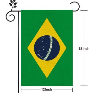 Drapeau Brésilien de Haute Qualité en Lin pour Extérieur, 12x18 pouces, Impression par Transfert Thermique, Style Fanion, Plusieurs Tailles et Styles - Product Image 2