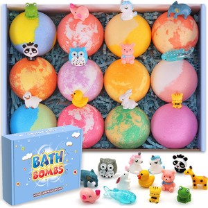 Bombas de Baño Efervescentes Orgánicas al por Mayor con Etiqueta Privada, Regalo para Niños, Bombas de Baño Efervescentes para Niños con Juguetes Sorpresa en el Interior - Product Image 1