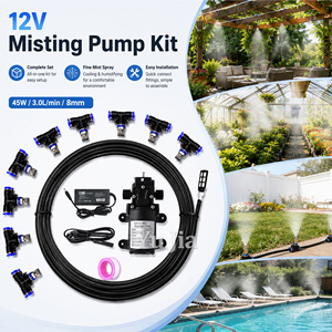 Système d'irrigation extérieur en PE avec pompe de surpression, kit d'irrigation de jardin DIY pour l'arrosage des plantes, le refroidissement et la suppression de la poussière - Product Image 1