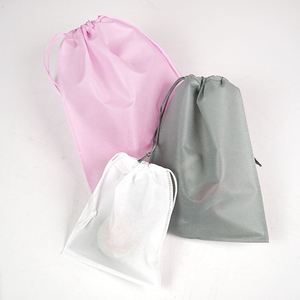 Bolsa de tela no tejida personalizada reutilizable con doble cordón, bolsa de poliéster y PP con asa de algodón, bolsa con cordón de tela no tejida - Product Image 2