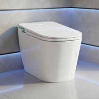 WC intelligent à poser au sol, finition dorée, multifonction, WC électronique intelligent monobloc pour la construction de villas haut de gamme