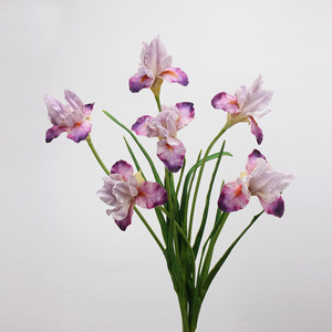 Flores Artificiales <span class=keywords><strong>de</strong></span> Iris <span class=keywords><strong>de</strong></span> Tacto Real, Estilo Pintura al Óleo, Vintage, Tallo Largo, para Decoración del Hogar, Bodas y Fiestas - Product Image 1