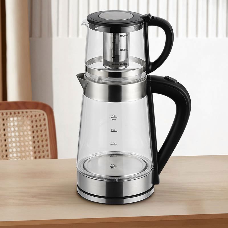 Théière électrique Turque Auto-filtrante 3L - Samovar Avec Maintien Au Chaud, 2000W