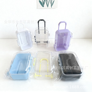 Mini <b>Rolling</b> Suitcase Plastic Jewelry <b>Box</b> 3 In Cartoon Design For Child Storage Case - Product Image 4