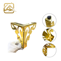 Pieds de canapé modernes en métal massif de 13 cm, motif floral doré, creux, pour mobilier d'hôtel, extérieur et chambre à coucher