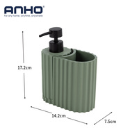 Distributeur de savon en polyrésine avec pompe, flacon de savon liquide rechargeable pour évier de cuisine et lavage des mains dans la salle de bain, manuel
